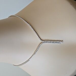 STATEMENT PIECE! NATURAL DIAMOND LARIAT NECKLACE SET IN 14K WHITE GOLD 1.81 ct